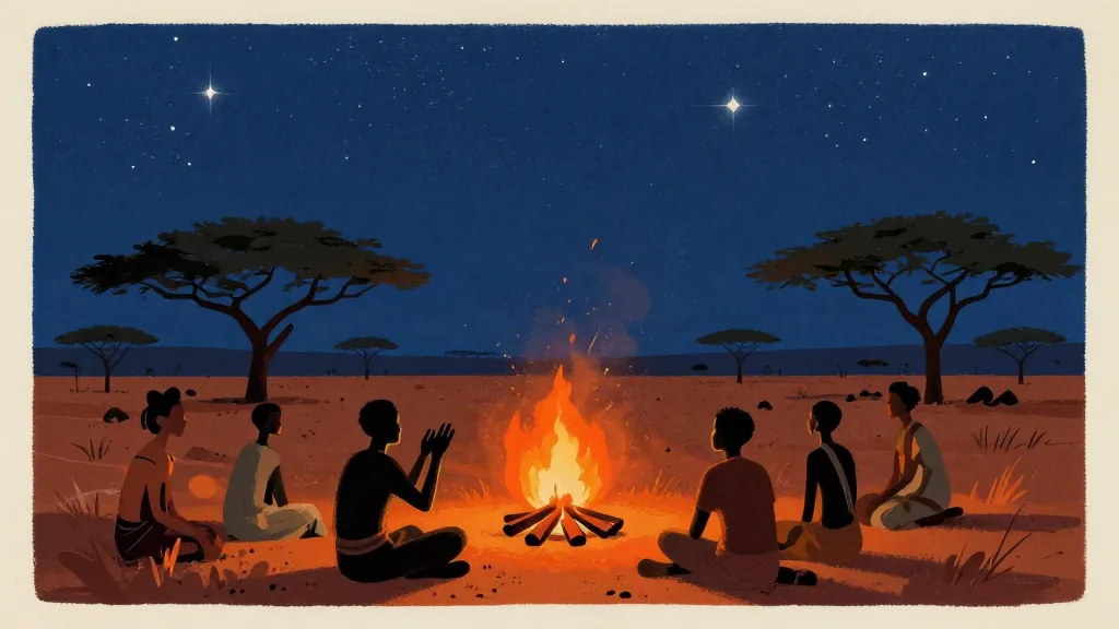 Conversaciones alrededor del fuego y el origen de las historias: de noche, el 81 % eran cuentos